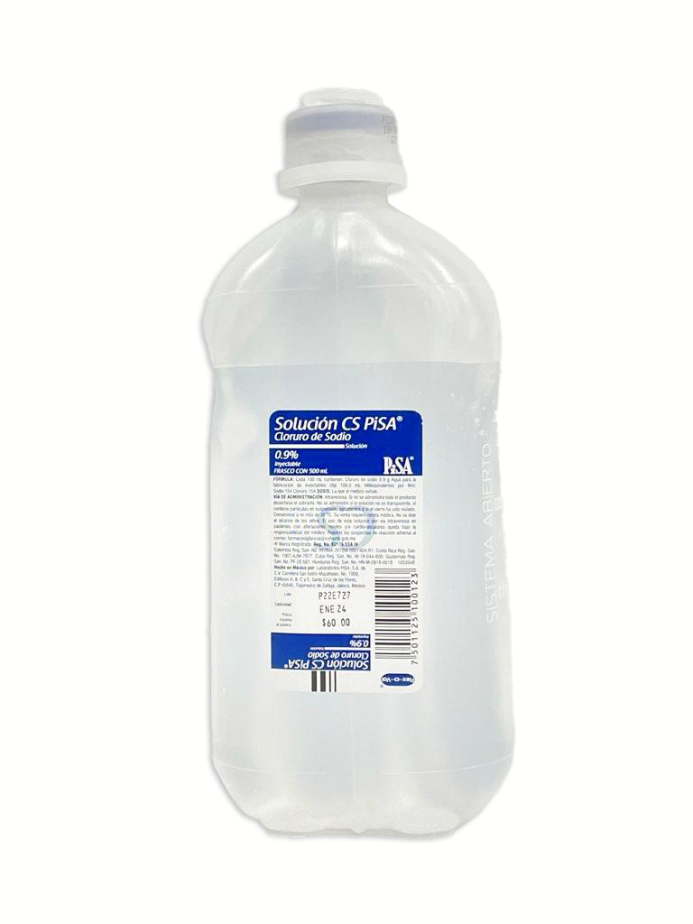 Cloruro De Sodio 0.9% Solución Inyectable 500 Ml